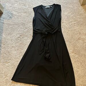 Chic Black Midi Wrap Dress